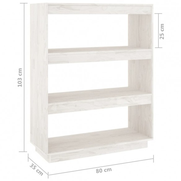 Bibliothèque/Séparateur de pièce Blanc 80x35x103 cm Bois de pin