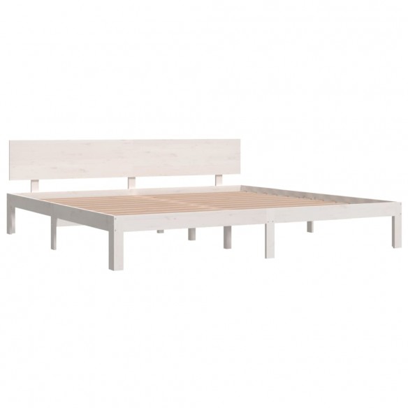 Cadre de lit Blanc Bois de pin massif 200x200 cm