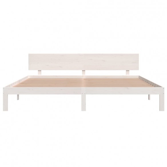 Cadre de lit Blanc Bois de pin massif 200x200 cm