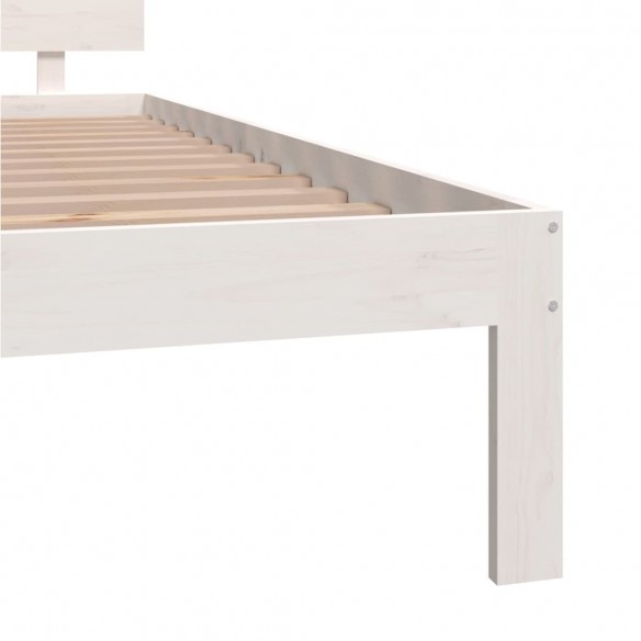 Cadre de lit Blanc Bois de pin massif 200x200 cm