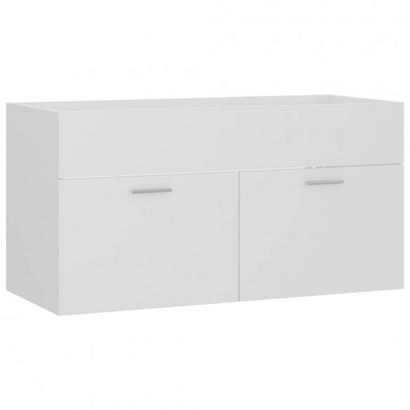 Ensemble de meubles de salle de bain 2 pcs Blanc Aggloméré