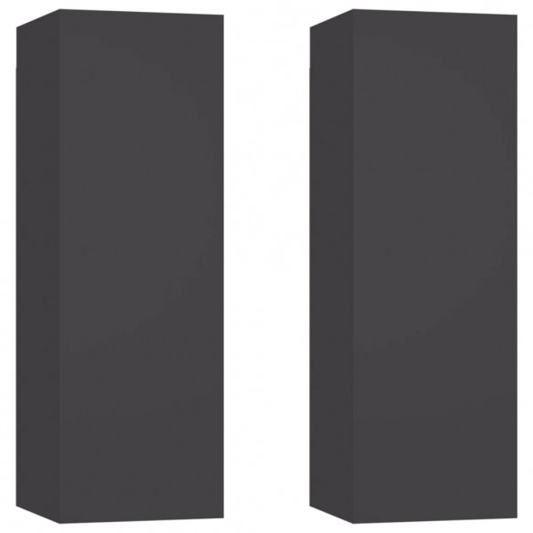 Meubles TV 2 pcs Gris 30,5x30x90 cm Aggloméré