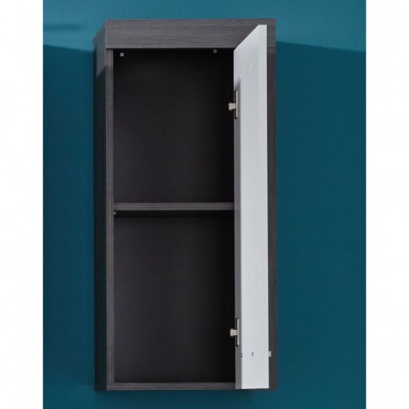 Trendteam Armoire murale de rangement Miami blanc et argenté fumé