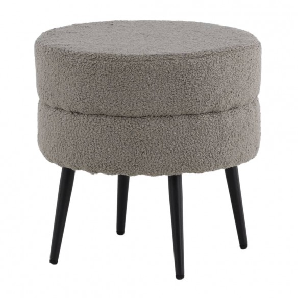 Venture Home Pouf Pot 40x40x40 cm Teddy Noir et gris