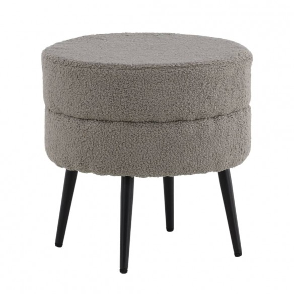 Venture Home Pouf Pot 40x40x40 cm Teddy Noir et gris