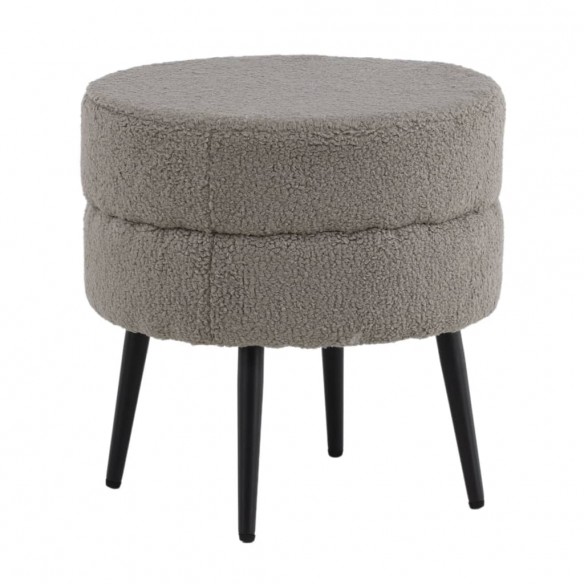 Venture Home Pouf Pot 40x40x40 cm Teddy Noir et gris