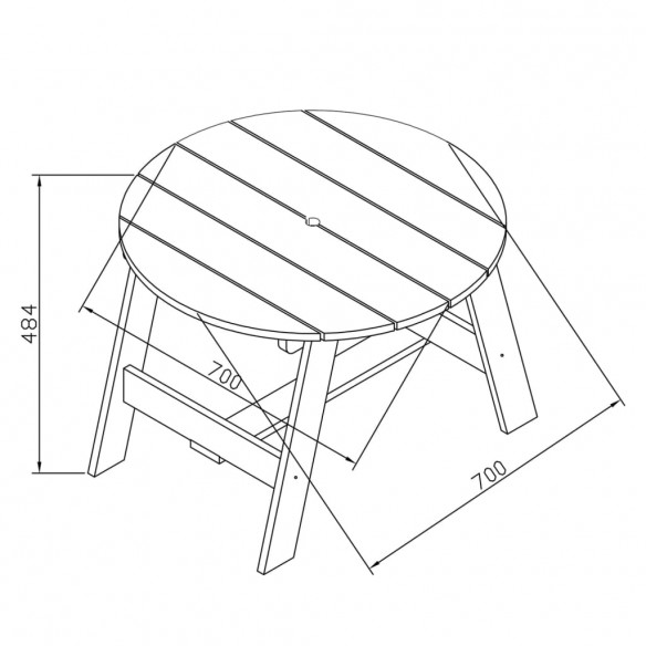 AXI Ensemble de table de pique-nique enfants 3 pcs Gris et blanc