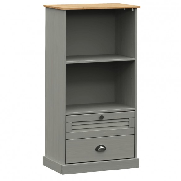 Bibliothèque VIGO gris 60x35x114,5 cm bois massif de pin