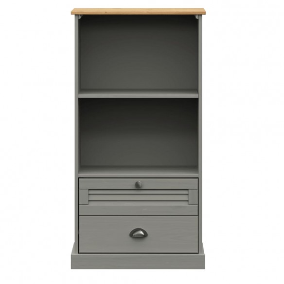 Bibliothèque VIGO gris 60x35x114,5 cm bois massif de pin