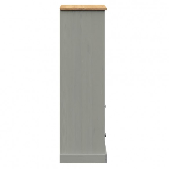 Bibliothèque VIGO gris 60x35x114,5 cm bois massif de pin