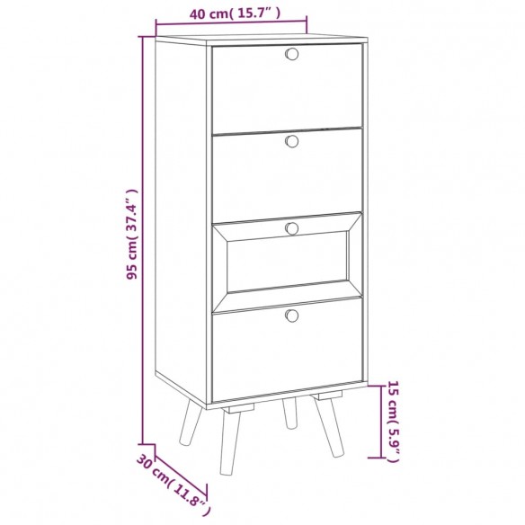 Buffet haut avec tiroirs 40x30x95 cm bois d'ingénierie