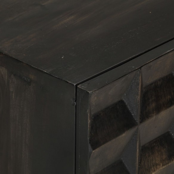 Buffet Noir 55x34x75 cm Bois massif de manguier et fer