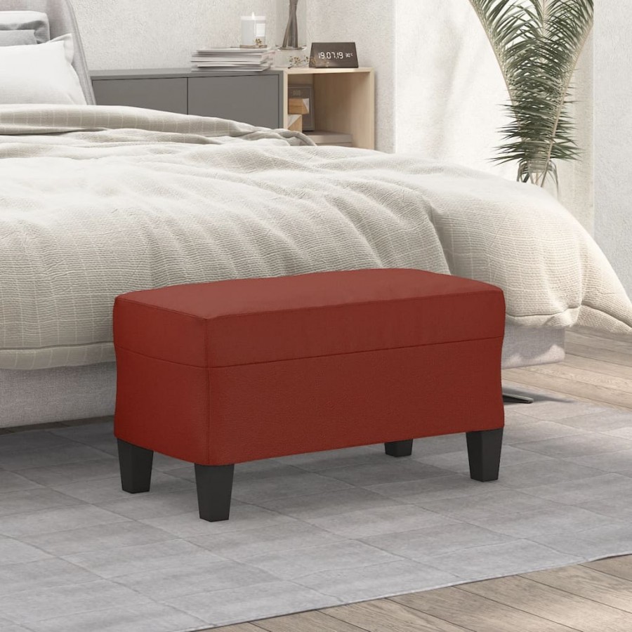 Banc Rouge bordeaux 70x35x41 cm Similicuir