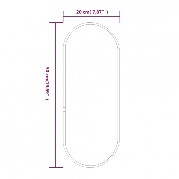 Miroir mural Argenté 50x20 cm Ovale