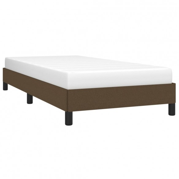 Cadre de lit Marron foncé 90x190 cm Tissu