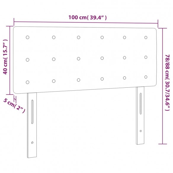 Tête de lit Taupe 100x5x78/88 cm Tissu