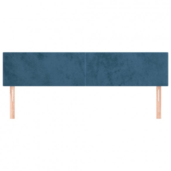 Têtes de lit 2 pcs Bleu foncé 100x5x78/88 cm Velours