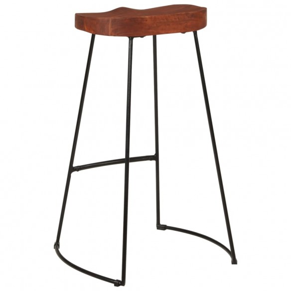 Tabourets de bar Gavin lot de 2 50x40x78cm bois massif manguier