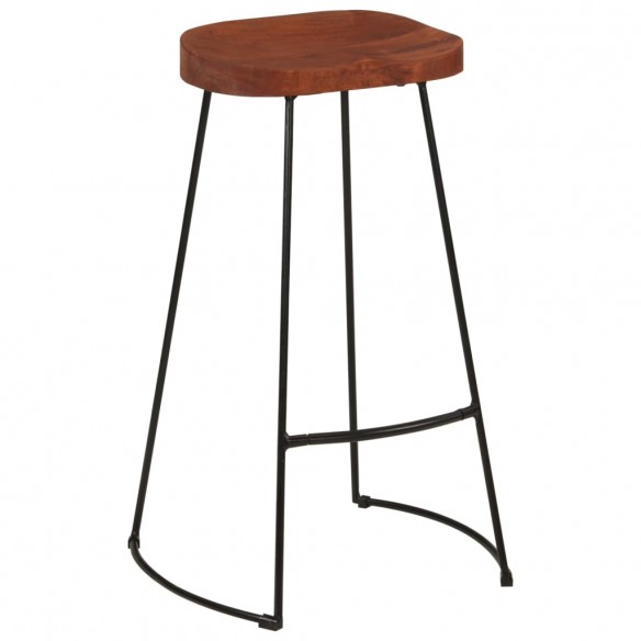 Tabourets de bar Gavin lot de 2 50x40x78cm bois massif manguier