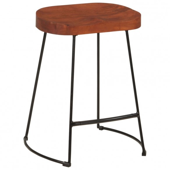 Tabourets de bar Gavin lot de 2 45x38x53cm bois massif manguier