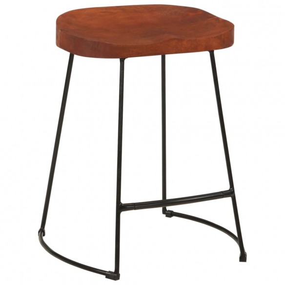 Tabourets de bar Gavin lot de 2 45x38x53cm bois massif manguier