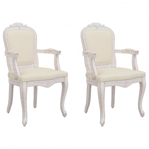 Chaises à manger 2 pcs beige 62x59,5x100,5 cm lin