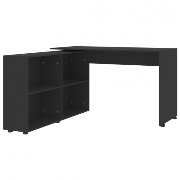 Bureau d'angle Noir Bois d'ingénierie