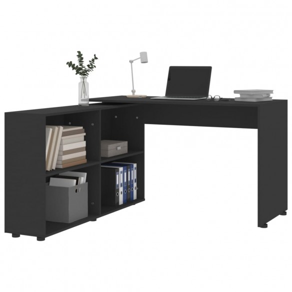 Bureau d'angle Noir Bois d'ingénierie