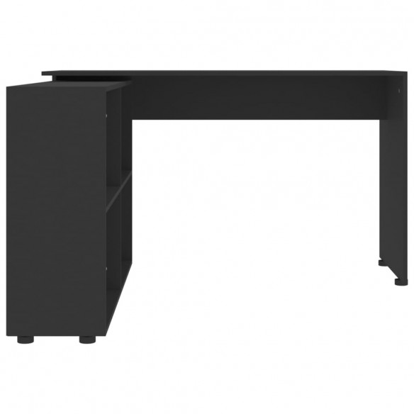 Bureau d'angle Noir Bois d'ingénierie