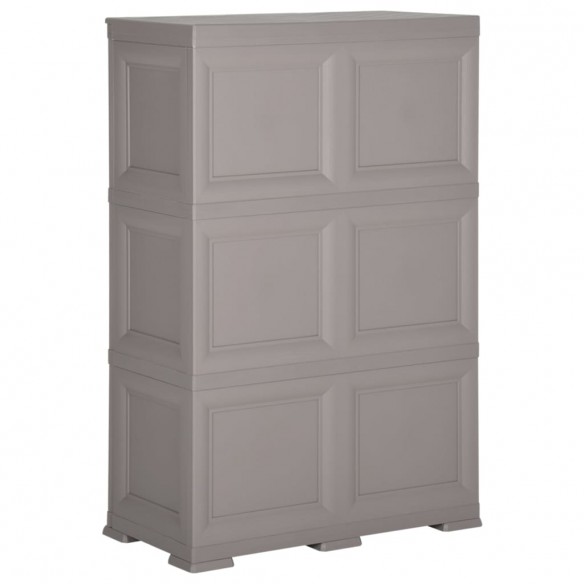 Armoire en plastique 79x43x125 cm Design de bois Gris