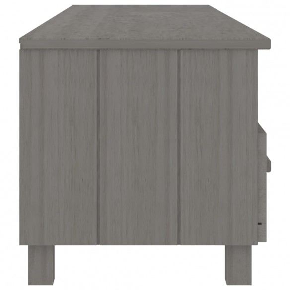 Meuble TV HAMAR Gris clair 158x40x40 cm Bois massif de pin