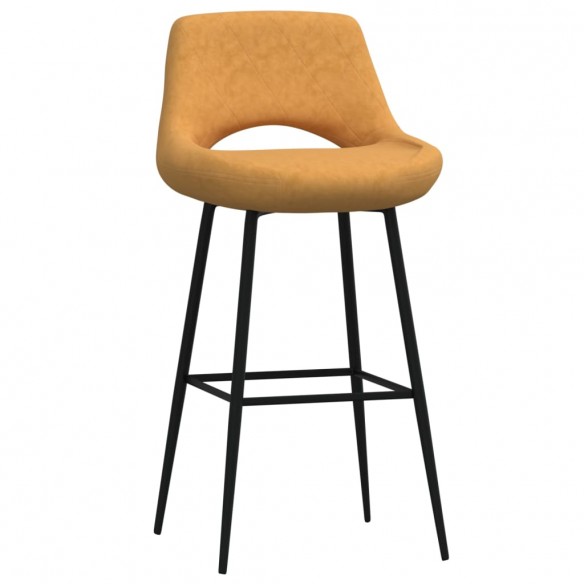 Tabourets de bar lot de 2 marron velours