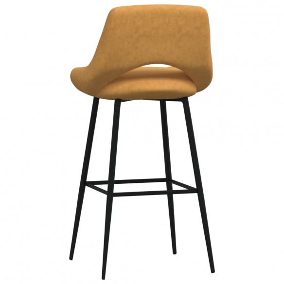 Tabourets de bar lot de 2 marron velours