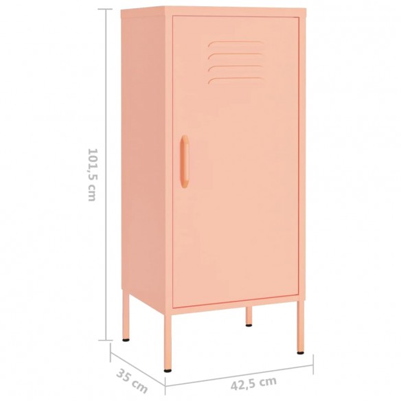 Armoire de rangement Rose 42,5x35x101,5 cm Acier