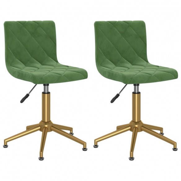 Chaises pivotantes à manger lot de 2 vert foncé velours