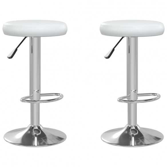 Tabourets de bar 2 pcs Blanc Similicuir