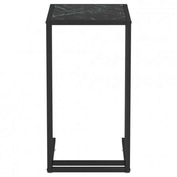 Table d'appoint ordinateur Marbre noir 50x35x65 cm Verre trempé