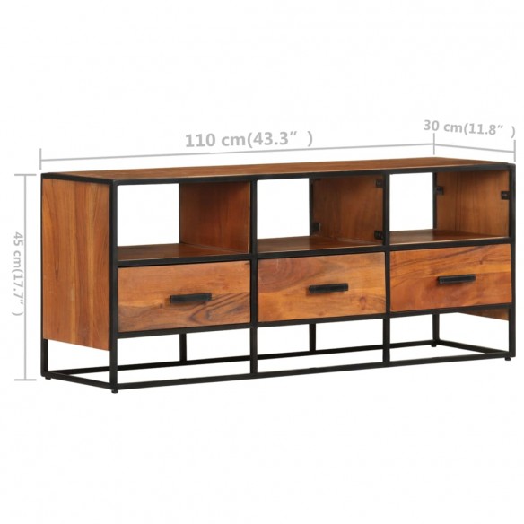 Meuble TV 110x30x45 cm Bois d'acacia massif