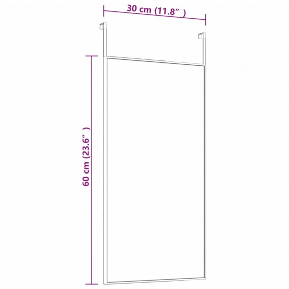 Miroir de porte Doré 30x60 cm Verre et aluminium