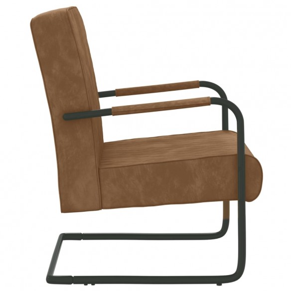 Chaise cantilever Marron Velours