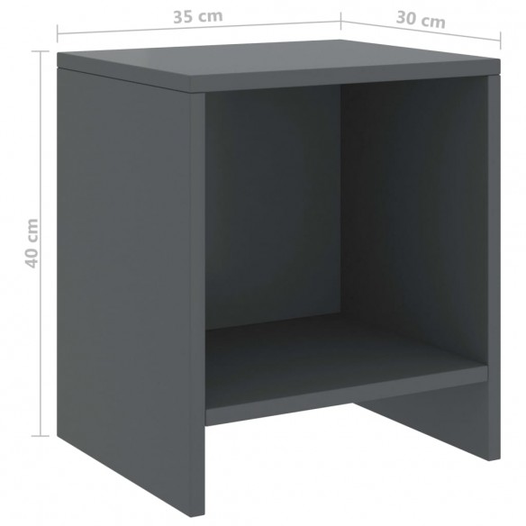 Table de chevet Gris foncé 35x30x40 cm Bois de pin massif