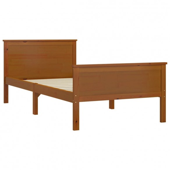 Cadre de lit Marron miel Bois de pin massif 100x200 cm