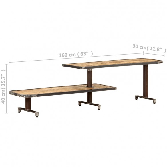 Meuble TV 160x30x40 cm Bois de manguier massif