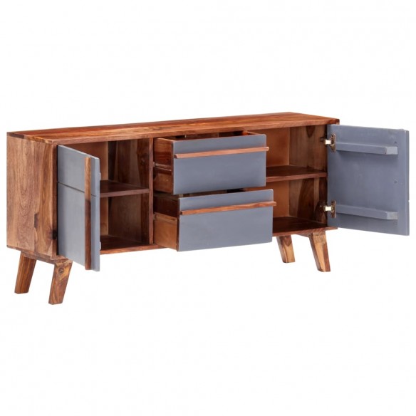 Buffet gris 120x30x55 cm bois massif