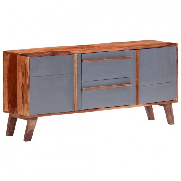 Buffet gris 120x30x55 cm bois massif