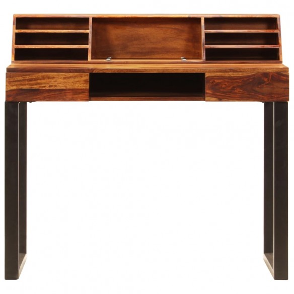 Bureau 110x50x94 cm Bois solide de Sesham et acier