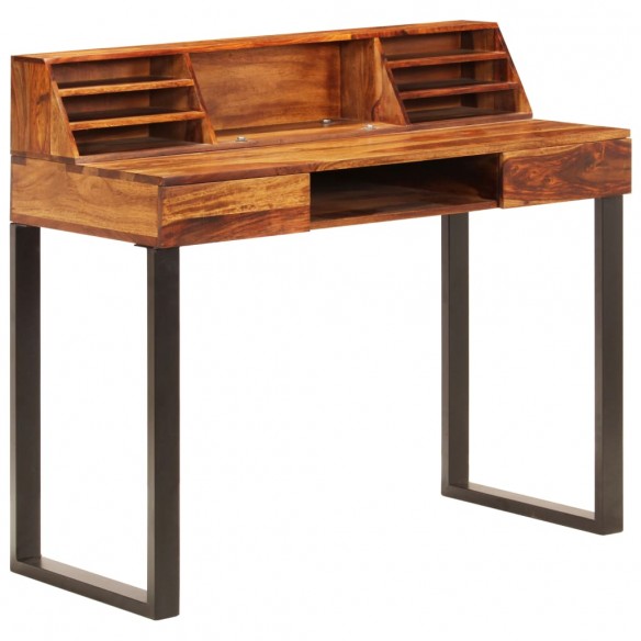 Bureau 110x50x94 cm Bois solide de Sesham et acier