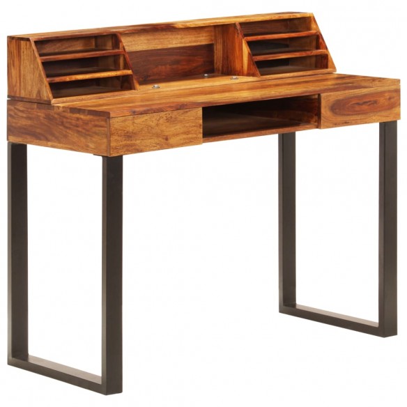 Bureau 110x50x94 cm Bois solide de Sesham et acier