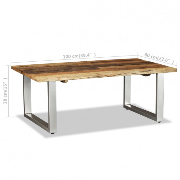 Table basse Bois de récupération massif 100 x 60 x 38 cm