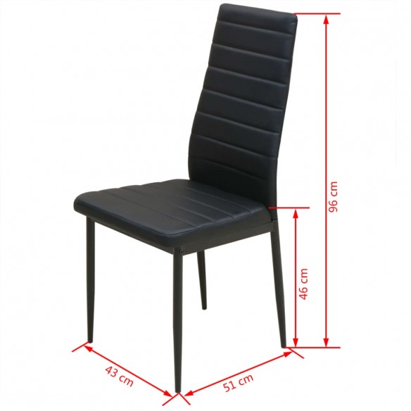 Ensemble table et chaise de salle à manger 5 pièces noir